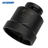 Axial lock nut socket TMFS 14 provided with a zinc flake coating to assure corrosion protection