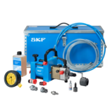 Air-driven pump set THAP 300E/K10 suitable for mounting and dismounting OK-couplings